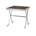 Kenroy Home Campaign Accent Table Stainless Steel with Espresso Tempered Glass (65005SSTL)