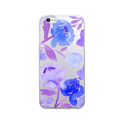 OTM  Prints Clear Phone Case, Peonies Gone Cool Flowers, iPhone 7/7S (OP-IP7V1CG-A-14)