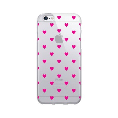 OTM  Prints Clear Phone Case, Dotty Magenta Hearts for iPhone 7/7S (OP-IP7V1CG-CLS-09)