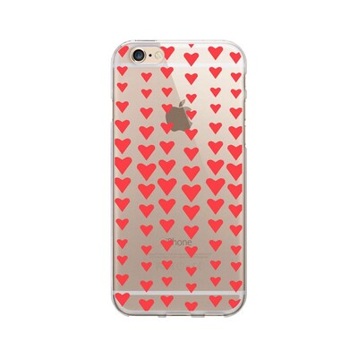 OTM  Prints Clear Phone Case, Falling Red Hearts, iPhone 7/7S (OP-IP7V1CG-CLS-07)