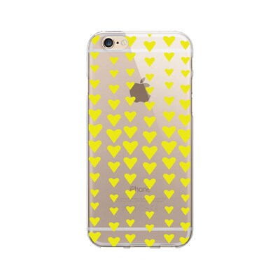 OTM  Prints Clear Phone Case, Falling Yellow Hearts, iPhone 7/7S (OP-IP7V1CG-CLS-06)