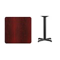 Flash Furniture 30 Square Laminate Table Top, Mahogany w/22x22 Table-Height Base XUMA3030T2222