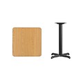 Flash Furniture 24 Square Laminate Table Top, Natural, w/22x22 Table Height Base XUNT2424T2222