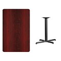 Flash Furniture 30x48 Rectangular Laminate Table Top, Mahogany w/22x30 Table-Height Base