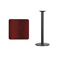 Flash Furniture 24 Square Laminate Table Top, Mahogany w/18 Round Bar-Height Table Base