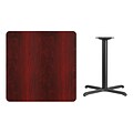 Flash Furniture 36 Square Laminate Table Top, Mahogany w/30x30 Table-Height Base XUMA3636T3030