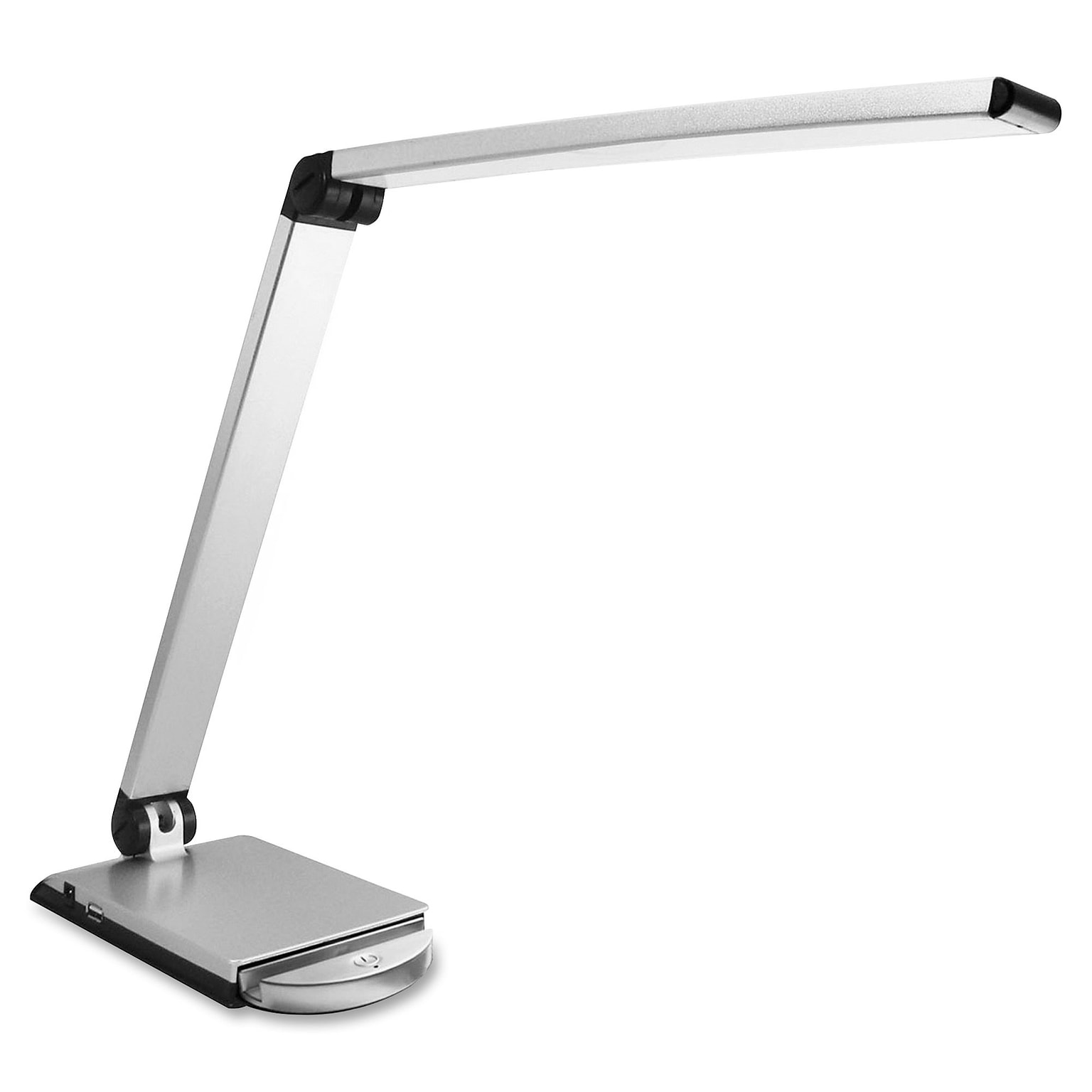 Lorell Smart Device Slot/USB Task Light, 8 W LED Bulb, USB Charging, Silver (LLR13201)