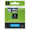 Dymo 45010 1/2 D1 Label Tape; Black On Clear