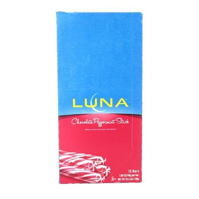 LUNA Gluten Free Chocolate Peppermint Stick Granola Bar, 1.69 oz., 15 Bars/Box (CCC210051)