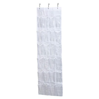 Honey Can Do 24 Pocket Otd Peva Shoe Rack, white/clear (SFT-01423)