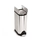 simplehuman Butterfly Step Trash Can, Fingerprint-Proof Stainless Steel, 8 Gallon (CW1824)