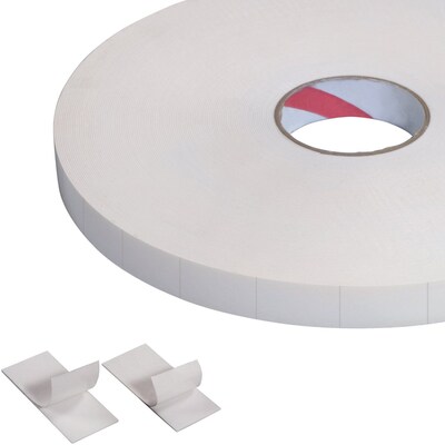 Tape Logic™ 1" x 3" Double Coated Foam Strip, White, 216/Case