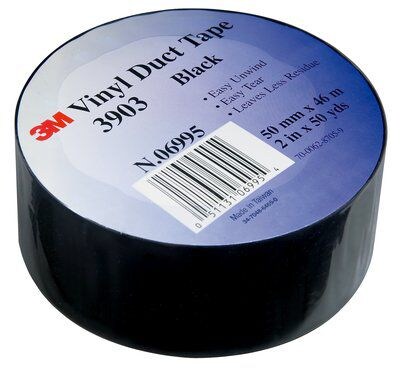 3M™ 2 x 50 yds. Vinyl Duct Tape 3903, Black, 3/Pack