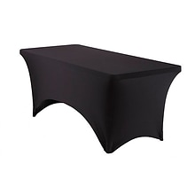 Iceberg Rectangle Stretch-Fabric Table Cover, Black, 30 x 72