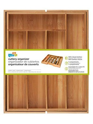 Honey Can Do Bamboo Expandable Cutlery Tray, 17(L)