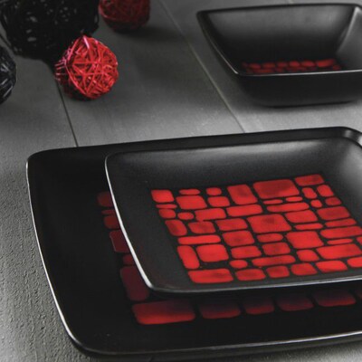 Gibson® Cabazon Dinnerware Set, 16 Piece, Red
