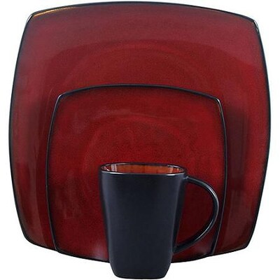 Gibson® Home Soho Lounge Dinnerware Set, 16 Piece, Red