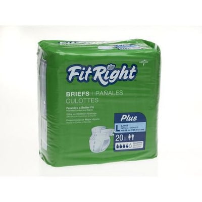 FitRight® Plus Clothlike Briefs, 2XL (60" - 69"), 80/Pack