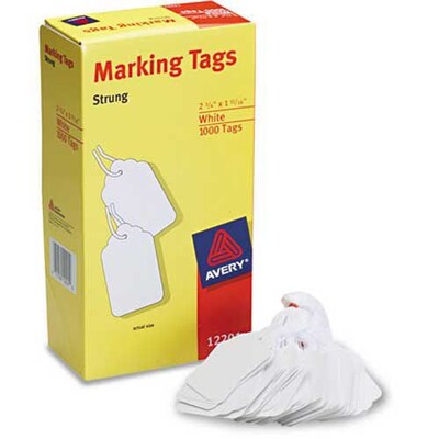 Avery® White Marking Tags, 2 3/4 x 1 11/16, 1,000/Box