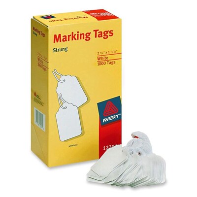 Avery® White Marking Tags, 2 3/4" x 1 11/16", 1,000/Box