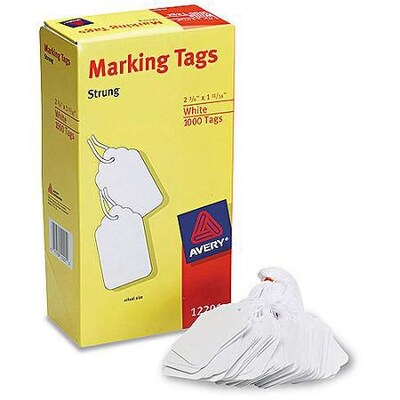 Avery® White Marking Tags, 2 3/4" x 1 11/16", 1,000/Box