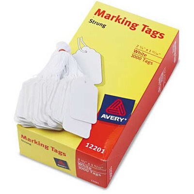 Avery® White Marking Tags, 2 3/4" x 1 11/16", 1,000/Box