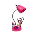 All the Rages Limelights LD1015-PNK Flossy Organizer Desk Lamp, Pink