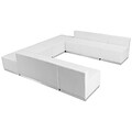 Flash Furniture  Hercules Alon Series Leather Reception Configuration, White, 8 Pieces (ZB803710SWH)