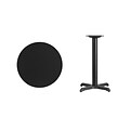 Flash Furniture 24 Laminate Round Table Top, Black, 22 x 22 Table Height Base (XURD24BKT2222)