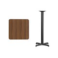 Flash Furniture 24 Square Laminate Table Top, Walnut w/22x22 Bar-Height Table Base