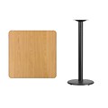 Flash Furniture 30 Square Laminate Table Top, Natural w/18 Round Bar-Height Table Base