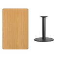 Flash Furniture 30x48 Rectangular Laminate Table Top, Natural w/24 Round Table-Height Base