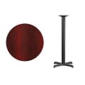 Flash Furniture 30 Round Laminate Table Top, Mahogany w/22x22 Bar-Height Table Base