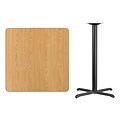 Flash Furniture 36 Square Laminate Table Top, Natural w/30x30 Bar-Height Table Base