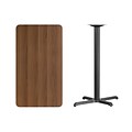 Flash Furniture 24x42 Rectangular Laminate Table Top, Walnut w/22x30 Bar-Height Table Base