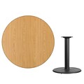 Flash Furniture 42 Round Laminate Table Top, Natural w/24 Round Table-Height Base (XURD42NTTR24)