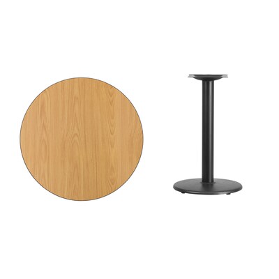 Flash Furniture 30 Round Laminate Table Top w/18 Round Table Height Base, Natural (XURD30NTTR18)