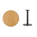 Flash Furniture 30 Round Laminate Table Top w/18 Round Table Height Base, Natural (XURD30NTTR18)