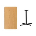 Flash Furniture 24x42 Rectangular Laminate Table Top, Natural w/22x30 Table-Height Base