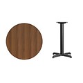 Flash Furniture 30 Round Walnut Laminate Table Top w/22 x 22 Table Height Base (XURD30WAT2222)