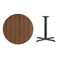 Flash Furniture 36L Round Laminate Table with 30W X Base, Walnut (XURD36WAT3030)