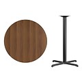 Flash Furniture 36 Round Laminate Table Top, Walnut w/30x30 Bar-Height Table Base