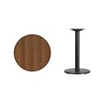 Flash Furniture 24 Round Laminate Table Top, Walnut w/18 Round Table-Height Base (XURD24WATR18)