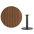 Flash Furniture 42 Round Laminate Table Top, Walnut w/24 Round Table-Height Base (XURD42WATR24)