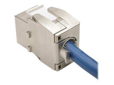 Tripp Lite Cat6a Toolless Shielded Keystone Jack, Gray