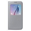 Samsung Folio Flip Cover for Galaxy S6 S-View; Silver Fabric (EF-CG920BSEGUS)