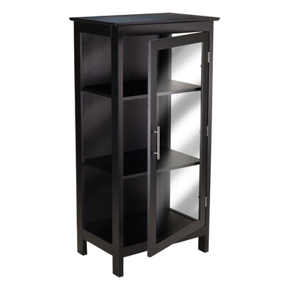 Winsome Poppy Display Cabinet with 3-Sided Tempered Glass, 47.2"H, Black (20523)