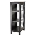 Winsome Poppy Display Cabinet with 3-Sided Tempered Glass, 47.2H, Black (20523)