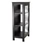 Winsome Poppy Display Cabinet with 3-Sided Tempered Glass, 47.2H, Black (20523)
