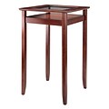Winsome Halo Pub Table with Tempered Glass Top, Walnut (94127)